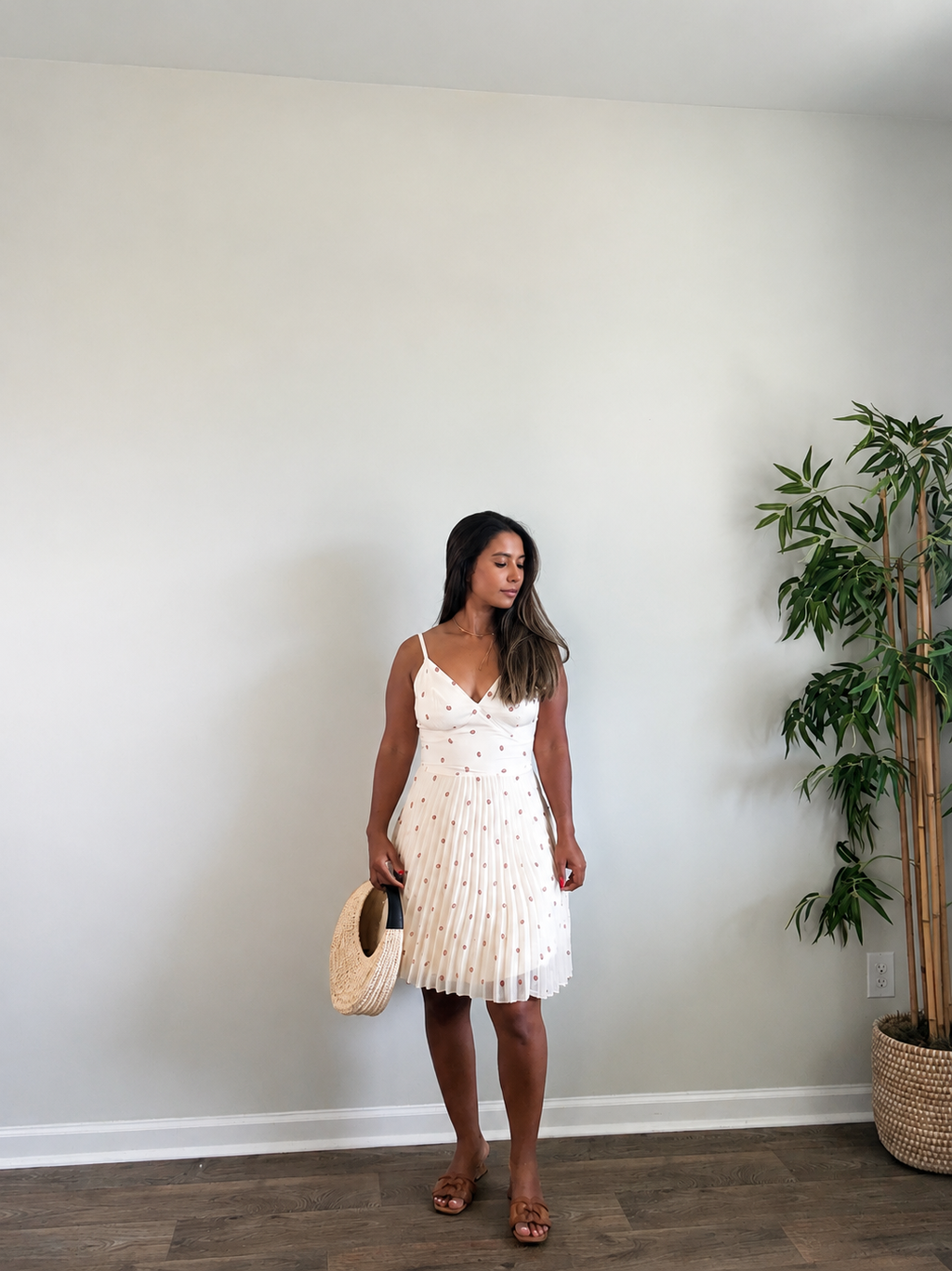 Polka Dot Pleated Dress