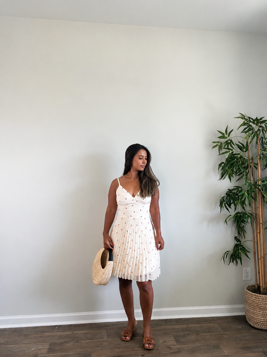 Polka Dot Pleated Dress
