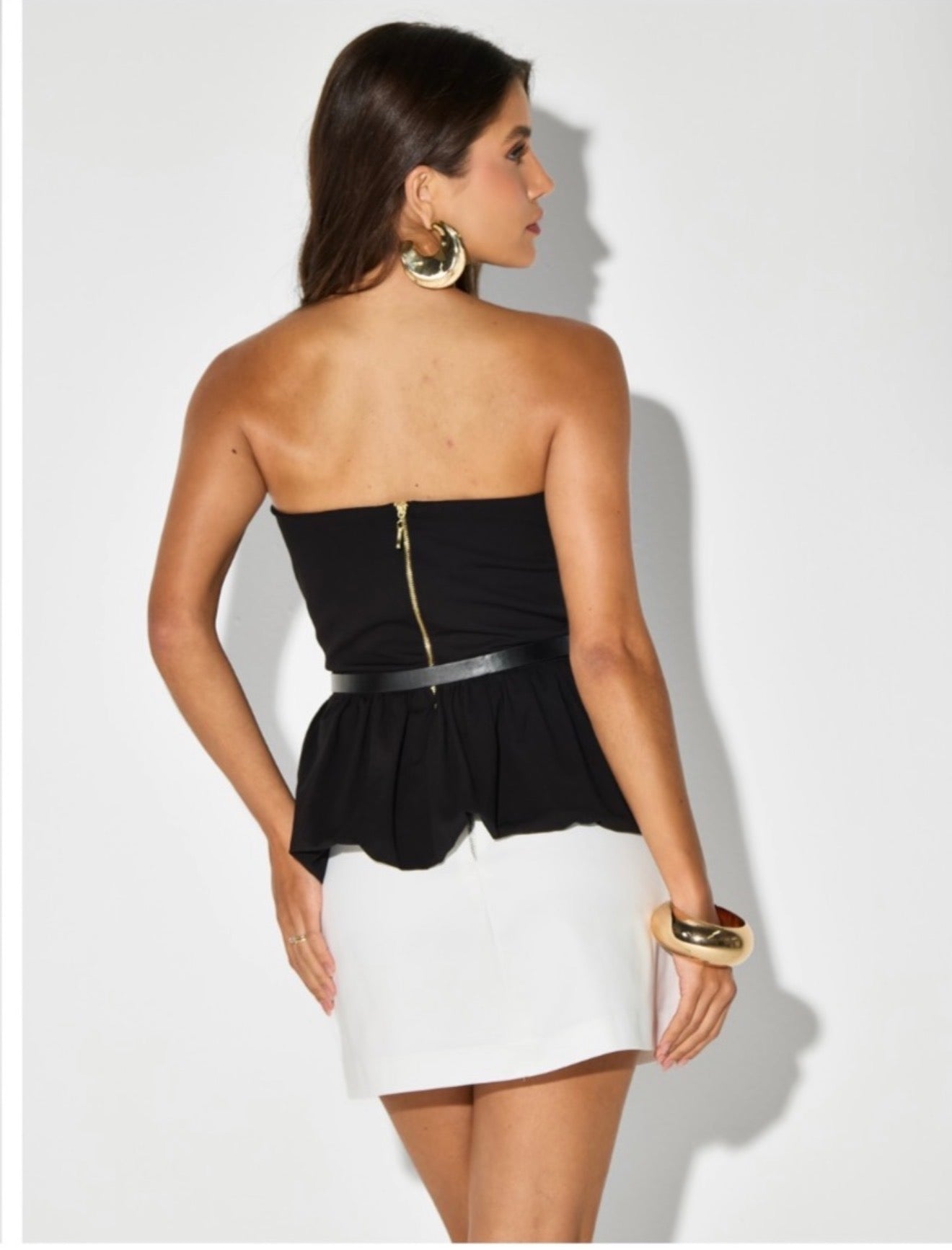 Amélie Strapless Peplum Top