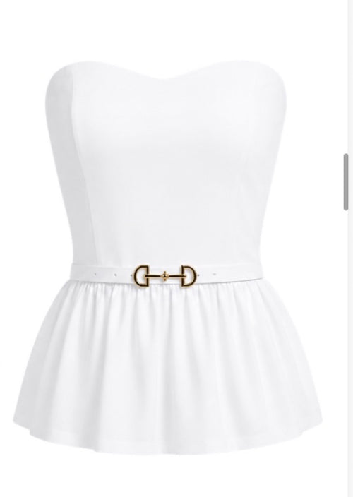 Amélie Strapless Peplum Top