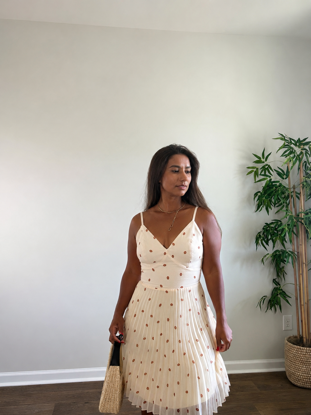 Polka Dot Pleated Dress