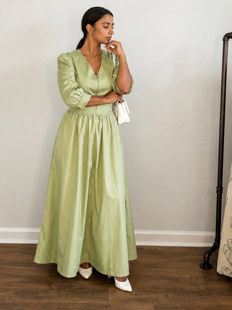 Sage Zip Maxi Dress