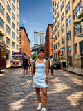 Pinstripe Elegance TOP+SKORT SET