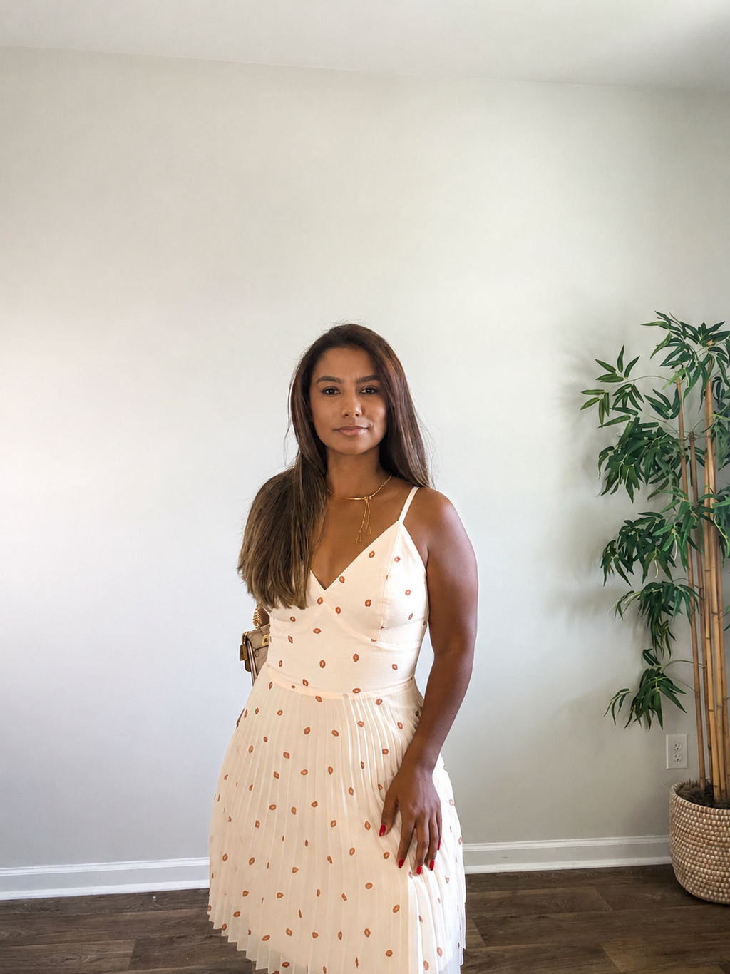 Polka Dot Pleated Dress