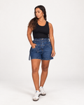 Belted Denim Shorts