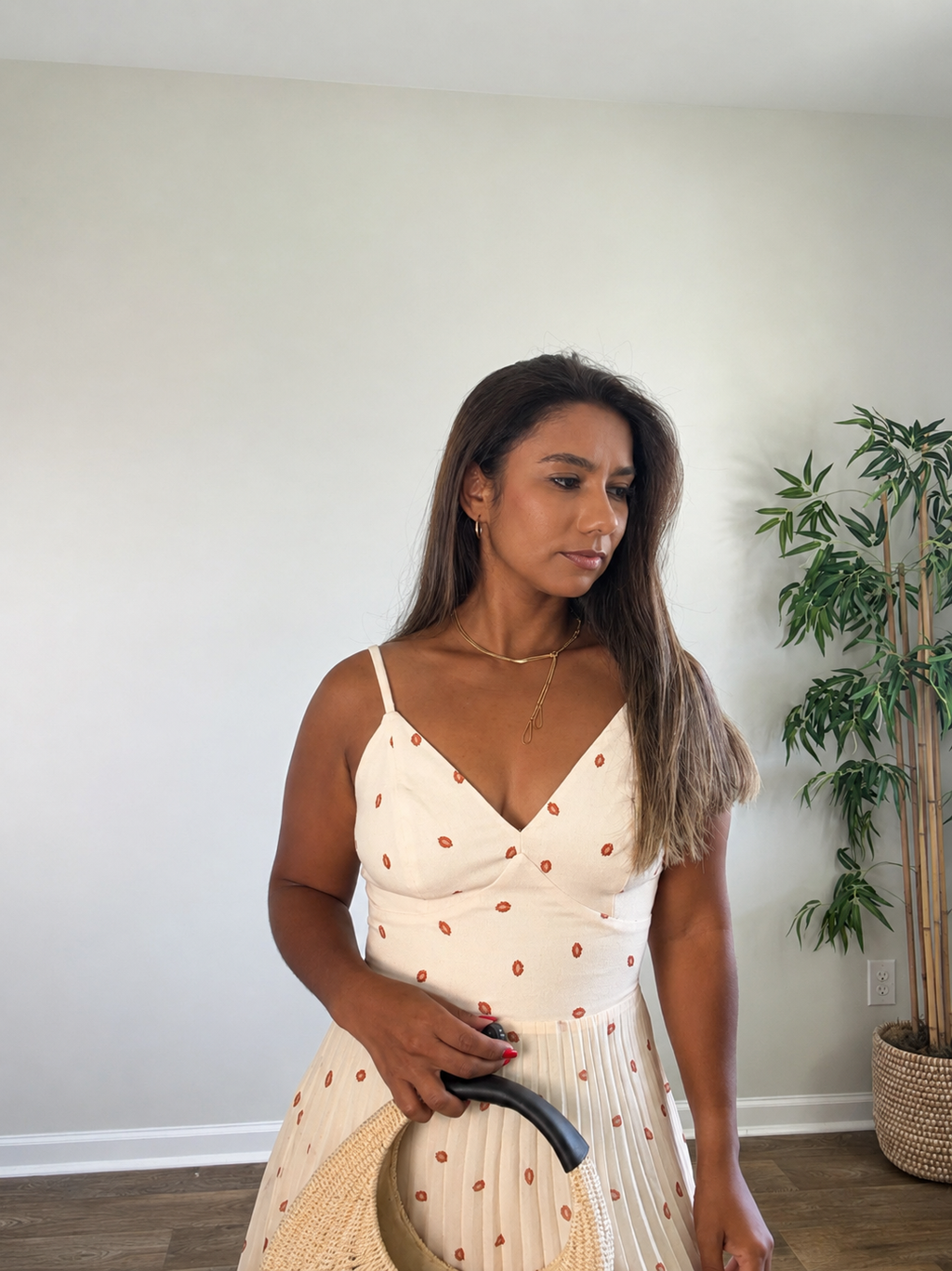 Polka Dot Pleated Dress