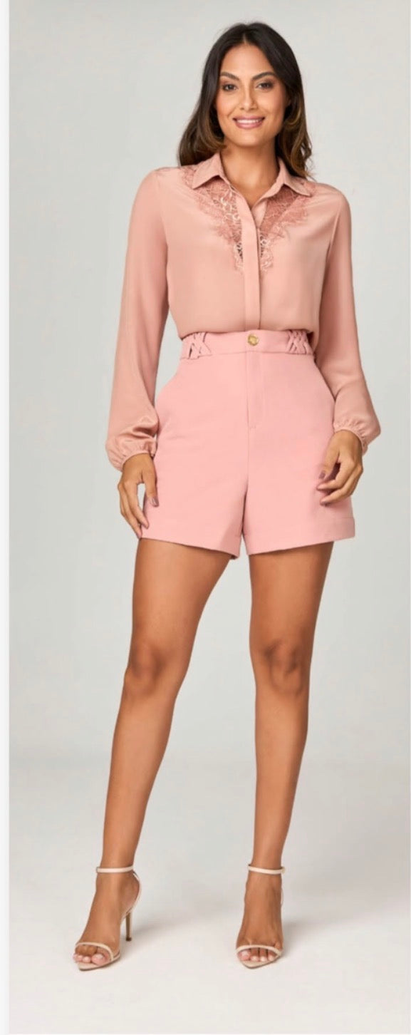 Braided Waist Tailored Shorts