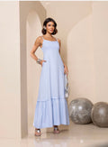 Blue Dress with Adjustable Straps