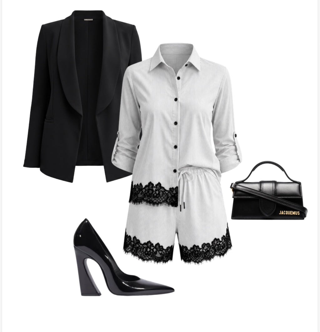 Stripe & Lace Set