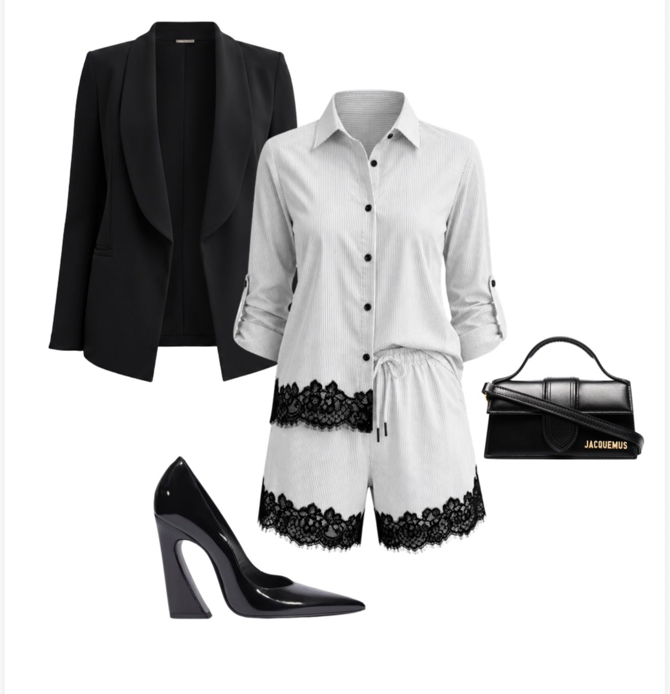 Stripe & Lace Set