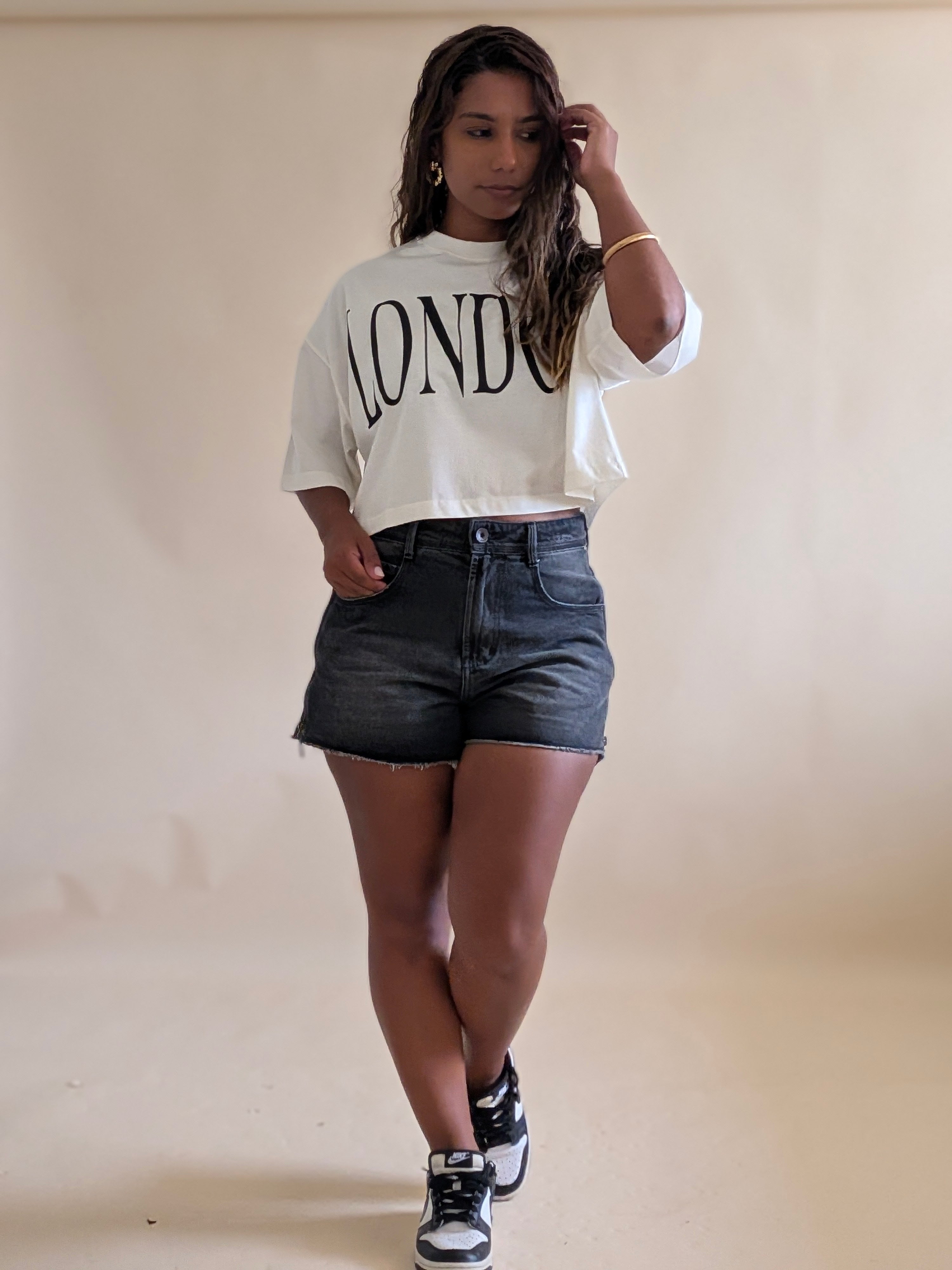 Black Denim Shorts